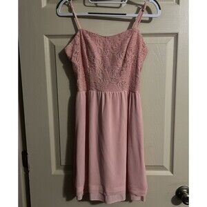 Vera Wang Princess Size 5 Dress Coral Knee Spaghetti Strap Bridal Graduate Lace